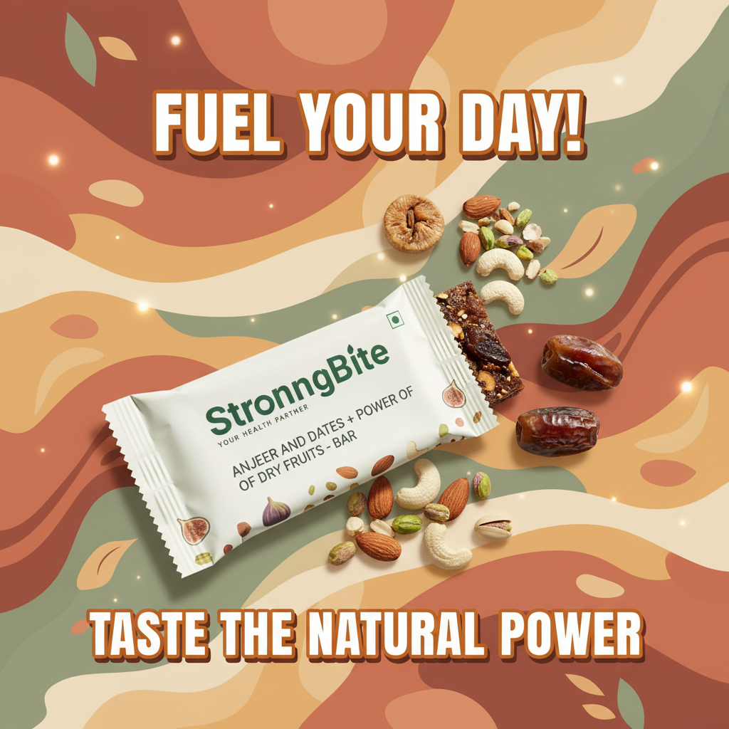 StronngBite Anjeer Energy Bar - Fuel Your Day In The Nature's Way | Better Than Protein Bars